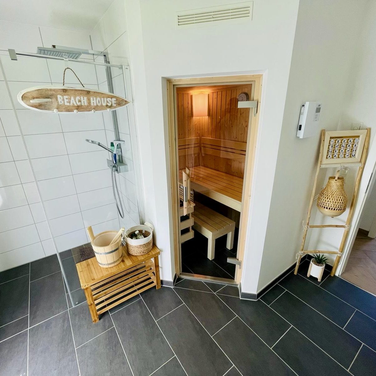 Wellness Sauna im Ferienhaus Mühlenperle